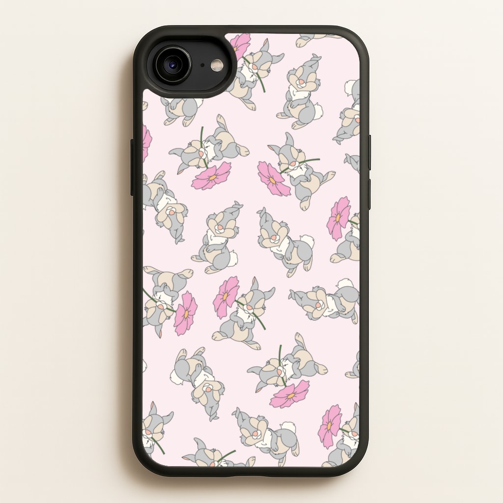 Cute bunny And Flowers Pattern - Spring Phone Case for iPhone 6 / 7 / 8 / SE
