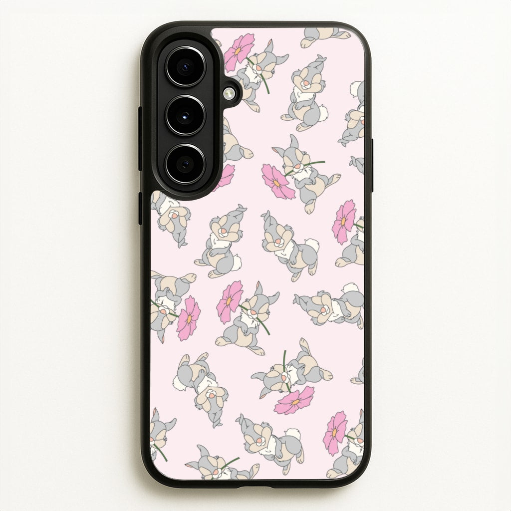 Cute bunny And Flowers Pattern - Spring Phone Case for Galaxy A56