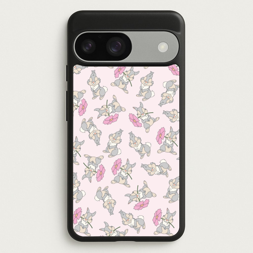 Cute bunny And Flowers Pattern - Spring Phone Case for Google Pixel 9 / 9 Pro