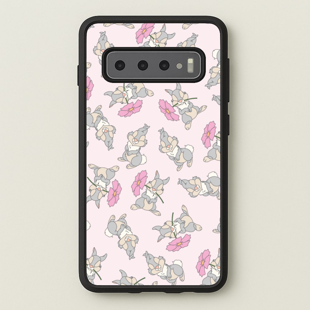Cute bunny And Flowers Pattern - Spring Phone Case for Galaxy S10 Plus