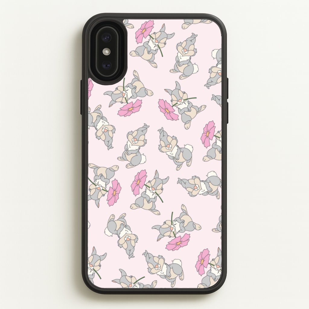 Cute bunny And Flowers Pattern - Spring Phone Case for iPhone XS Max