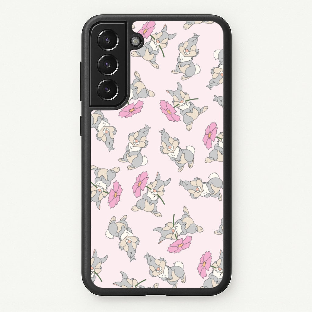 Cute bunny And Flowers Pattern - Spring Phone Case for Galaxy S21FE