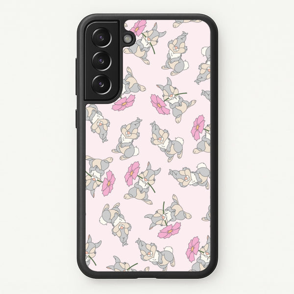 Cute bunny And Flowers Pattern - Spring Phone Case for Galaxy S21FE