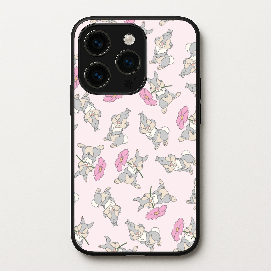 Cute bunny And Flowers Pattern - Spring Phone Case for iPhone 14 Pro