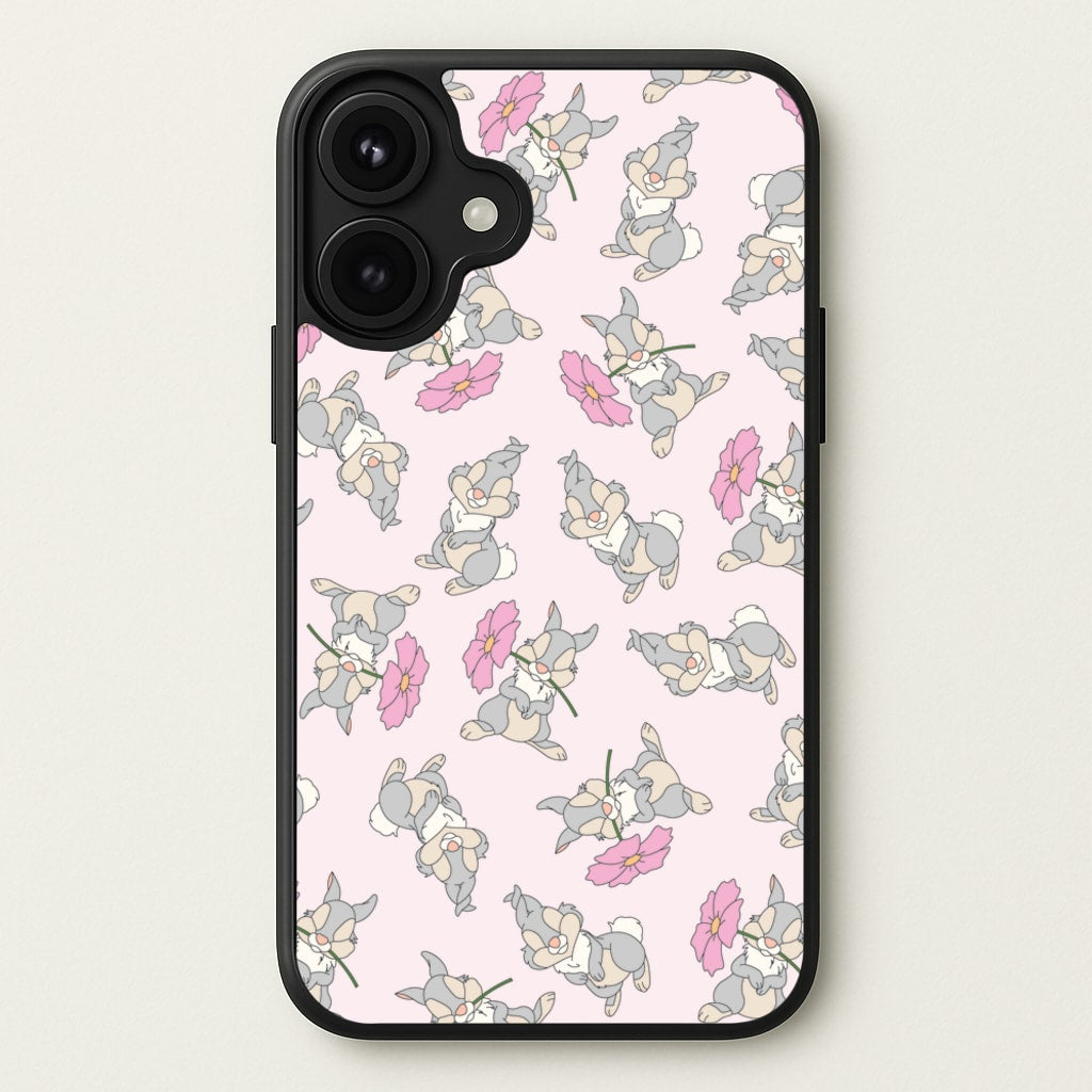 Cute bunny And Flowers Pattern Phone Case for iPhone 17
