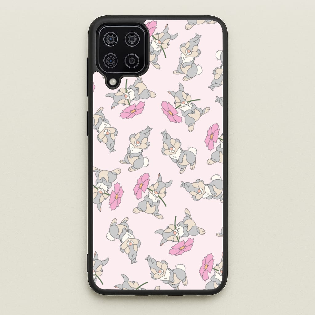 Cute bunny And Flowers Pattern - Spring Phone Case for Galaxy A12