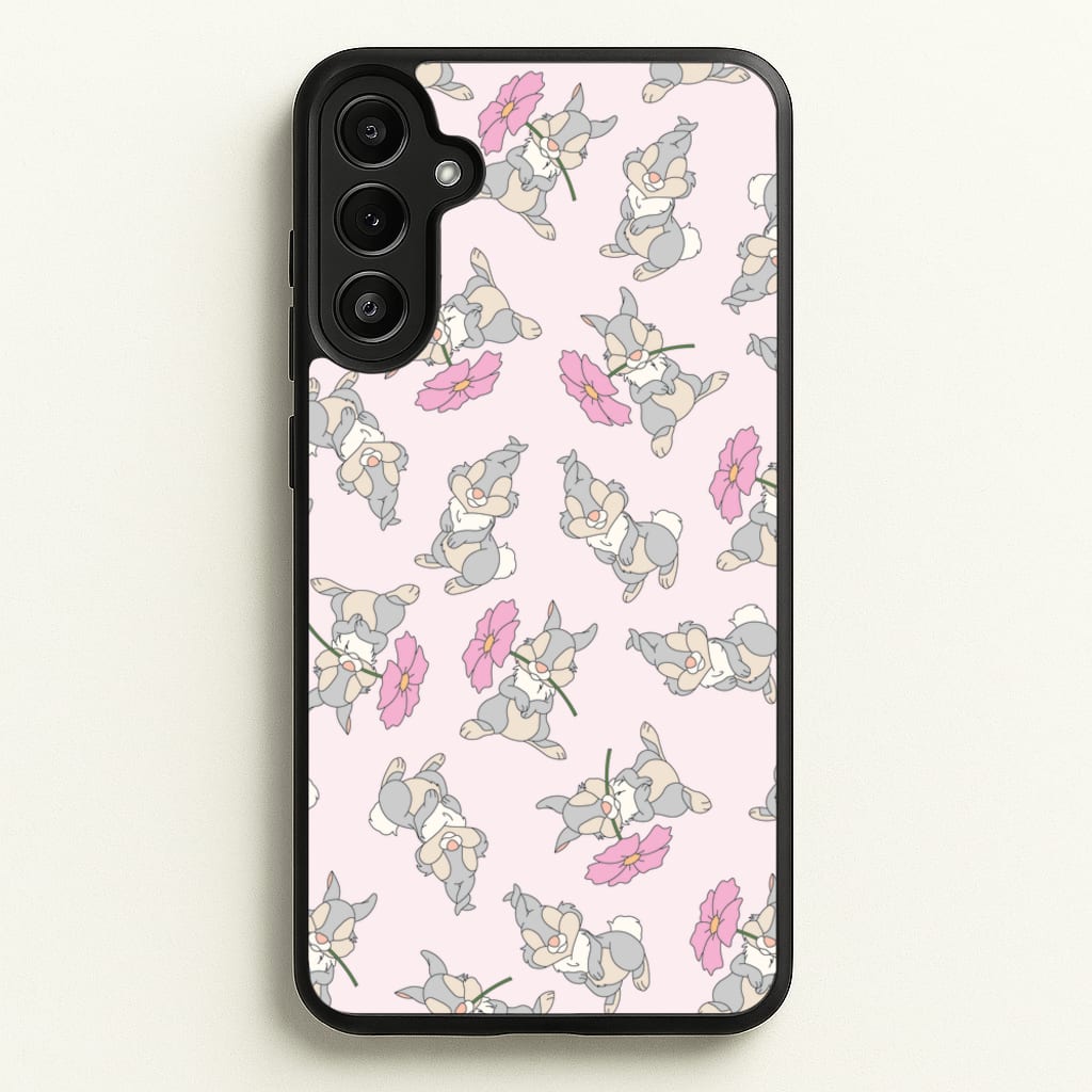 Cute bunny And Flowers Pattern - Spring Phone Case for Galaxy A34