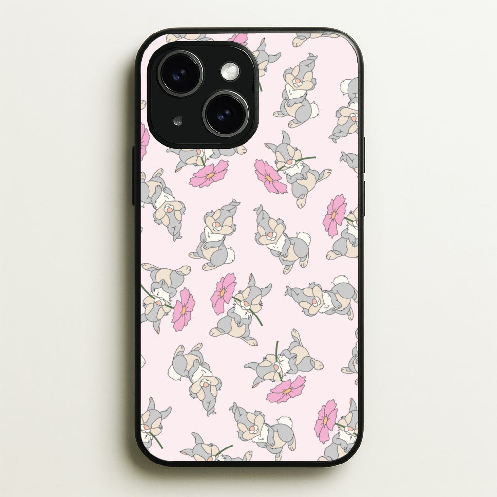 Cute bunny And Flowers Pattern - Spring Phone Case for iPhone 15 Plus