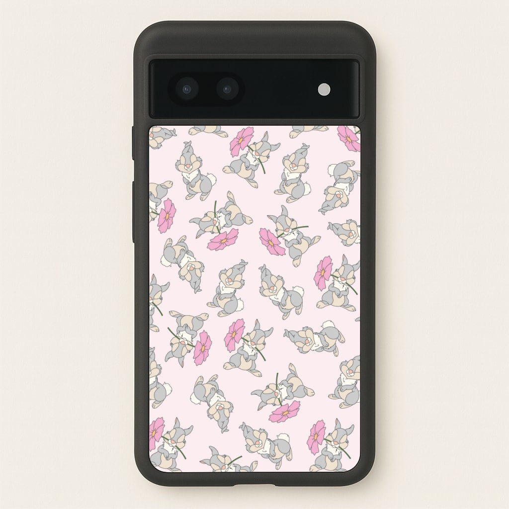 Cute bunny And Flowers Pattern - Spring Phone Case for Google Pixel 6a