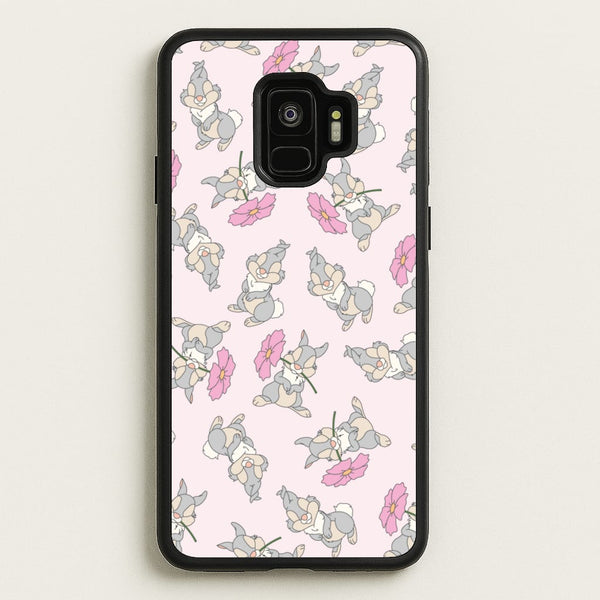 Cute bunny And Flowers Pattern - Spring Phone Case for Galaxy S9