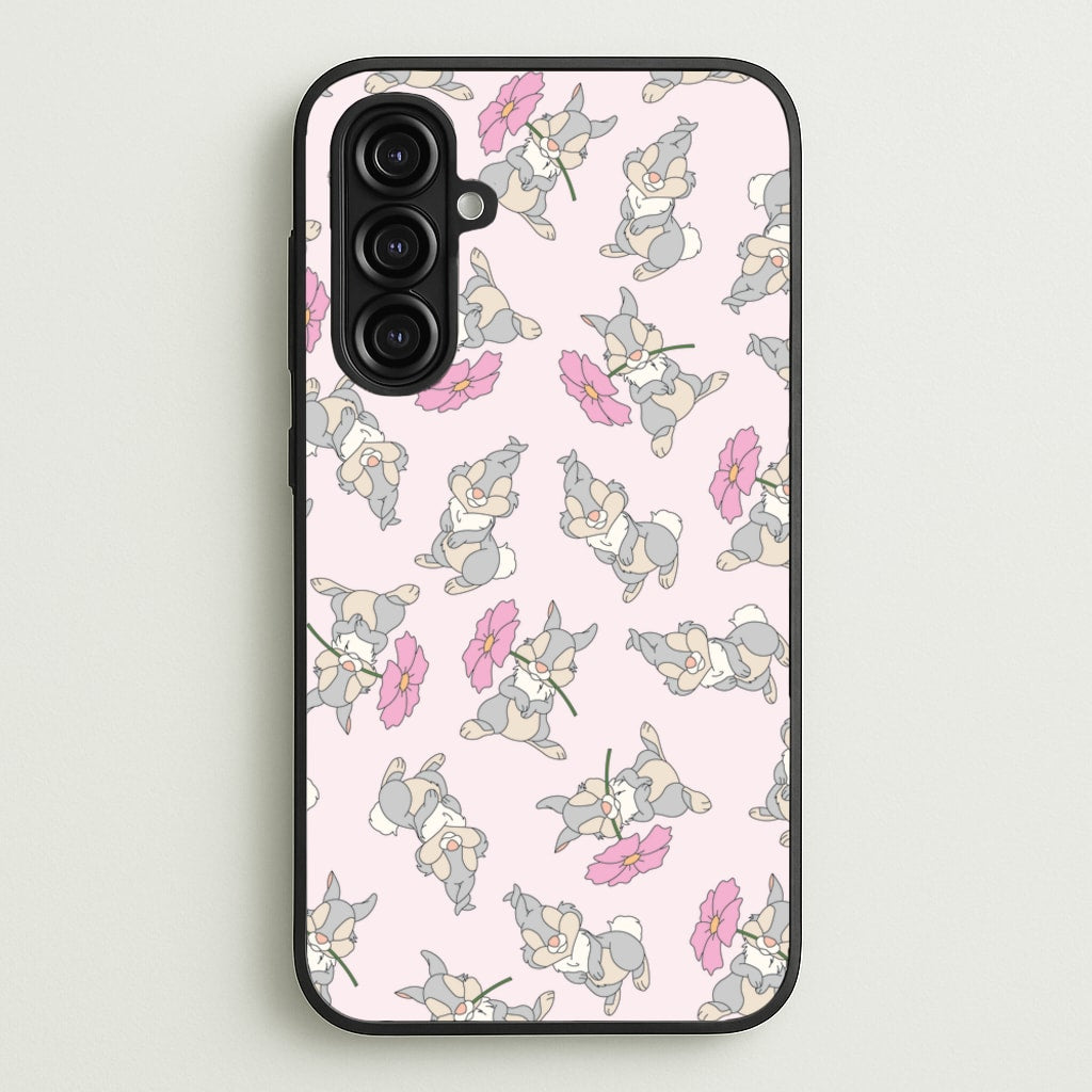 Cute bunny And Flowers Pattern - Spring Phone Case for Galaxy A16