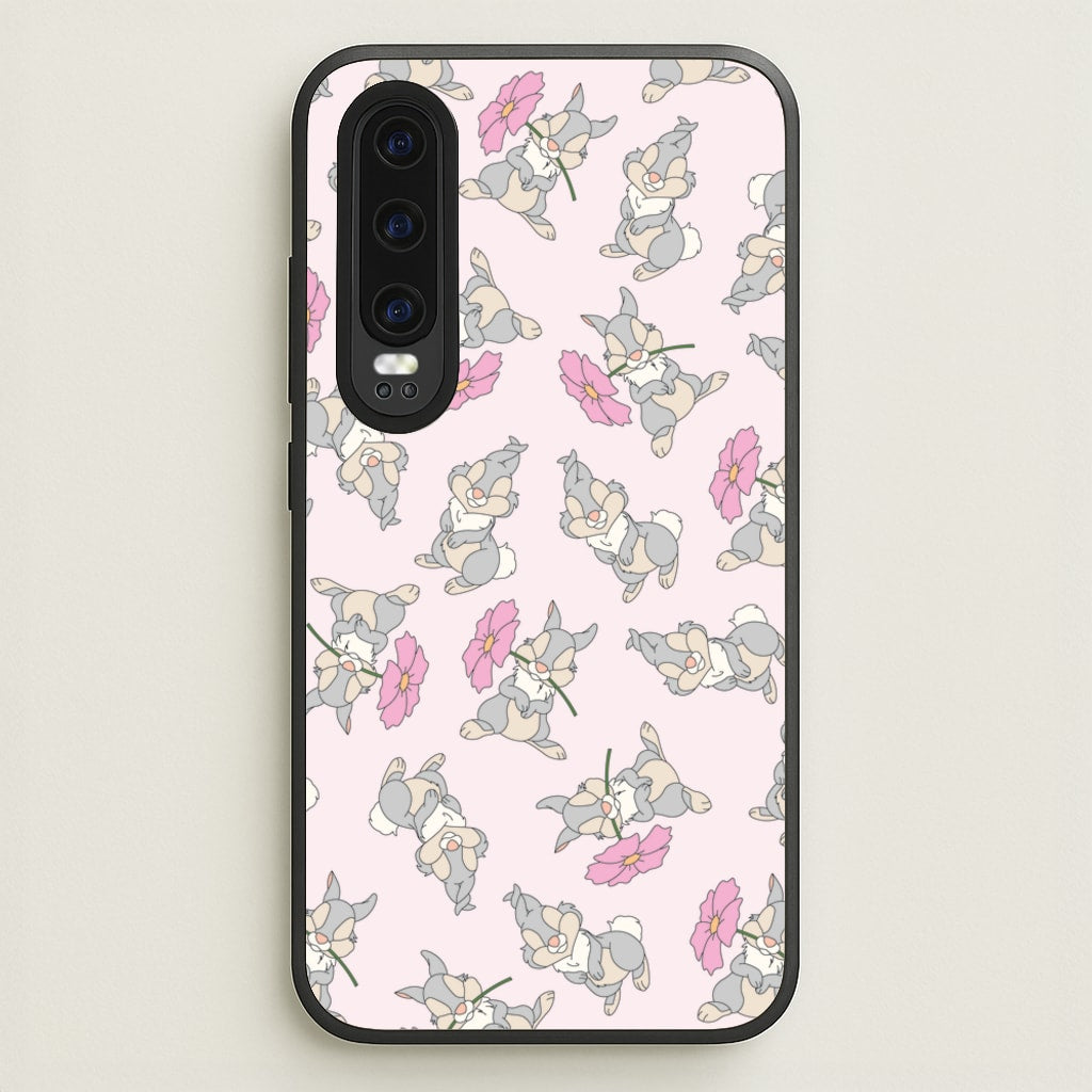 Cute bunny And Flowers Pattern - Spring Phone Case for Huawei P30