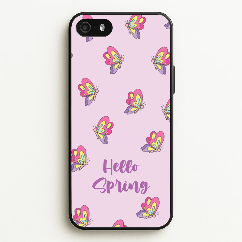 Hello Spring Butterfly Pattern - Spring Phone Case for iPhone 5 / 5s / SE 2016