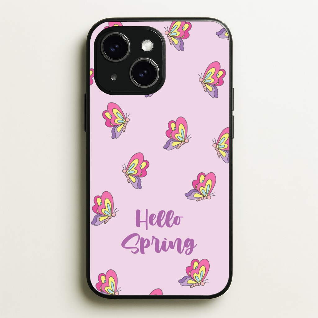 Hello Spring Butterfly Pattern - Spring Phone Case for iPhone 14 Plus