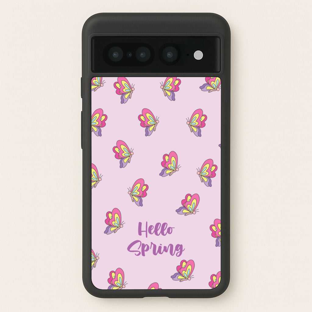 Hello Spring Butterfly Pattern - Spring Phone Case for Google Pixel 7 Pro