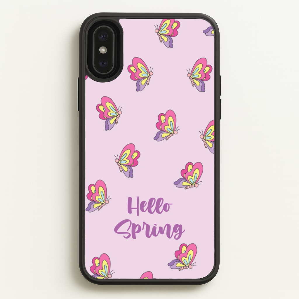 Hello Spring Butterfly Pattern - Spring Phone Case for iPhone XS Max