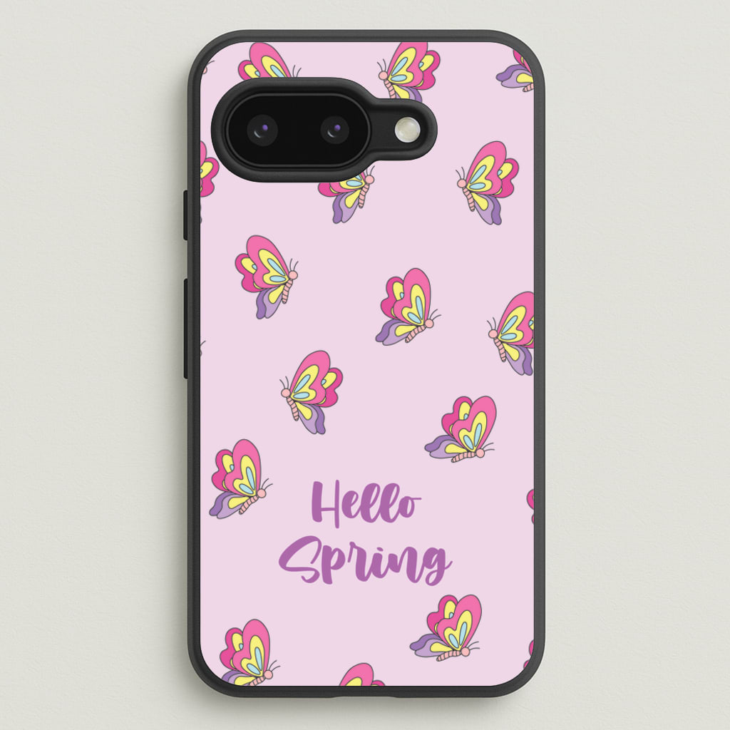 Hello Spring Butterfly Pattern - Spring Phone Case for Google Pixel 9a