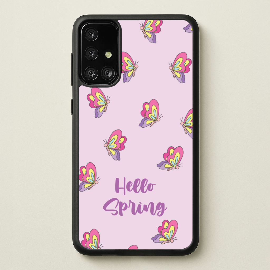 Hello Spring Butterfly Pattern - Spring Phone Case for Galaxy A71