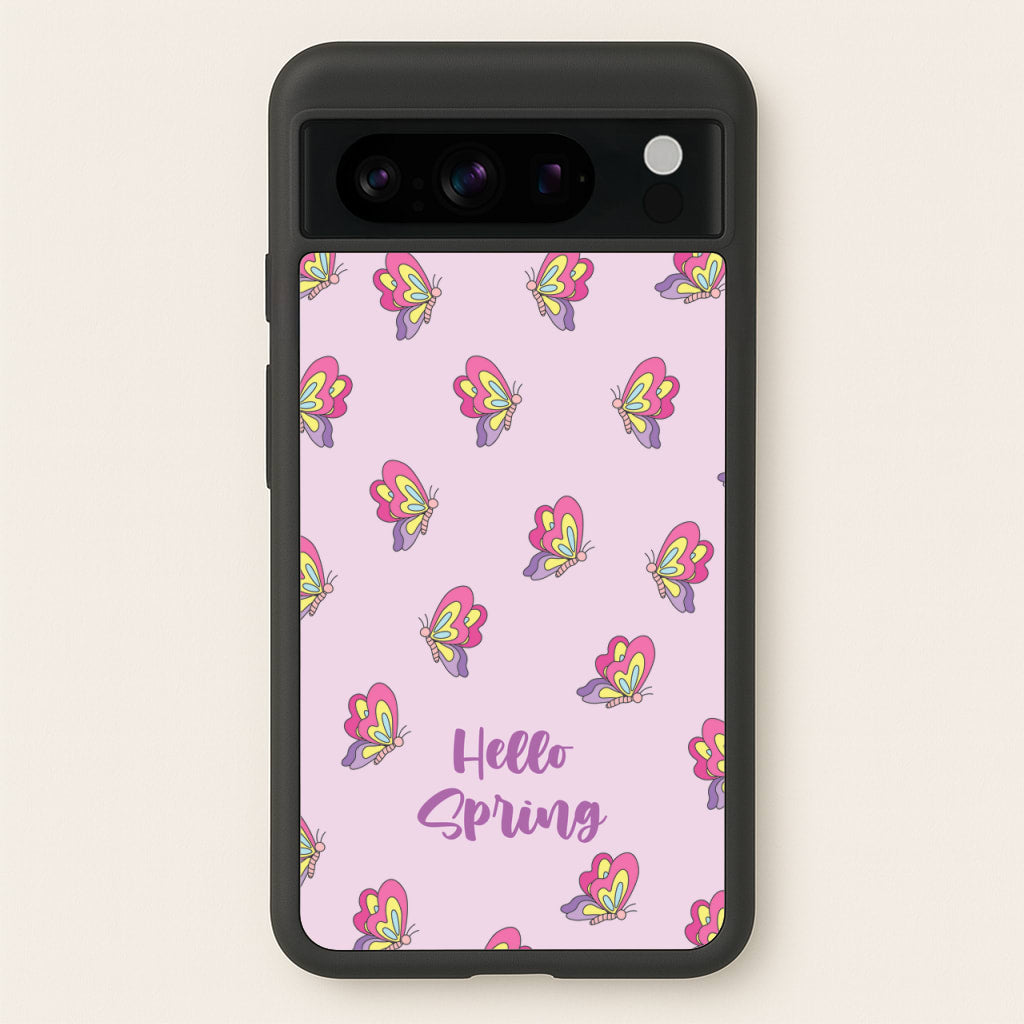 Hello Spring Butterfly Pattern - Spring Phone Case for Google Pixel 8 Pro