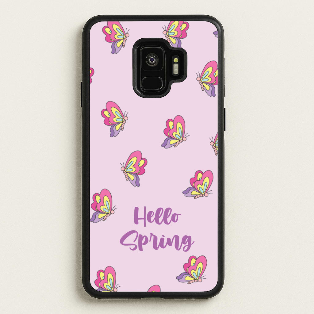 Hello Spring Butterfly Pattern - Spring Phone Case for Galaxy S9