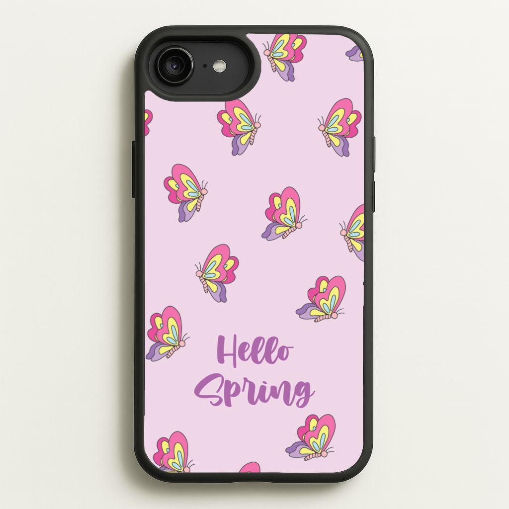 Hello Spring Butterfly Pattern - Spring Phone Case for iPhone 6 Plus / 7 Plus / 8 Plus