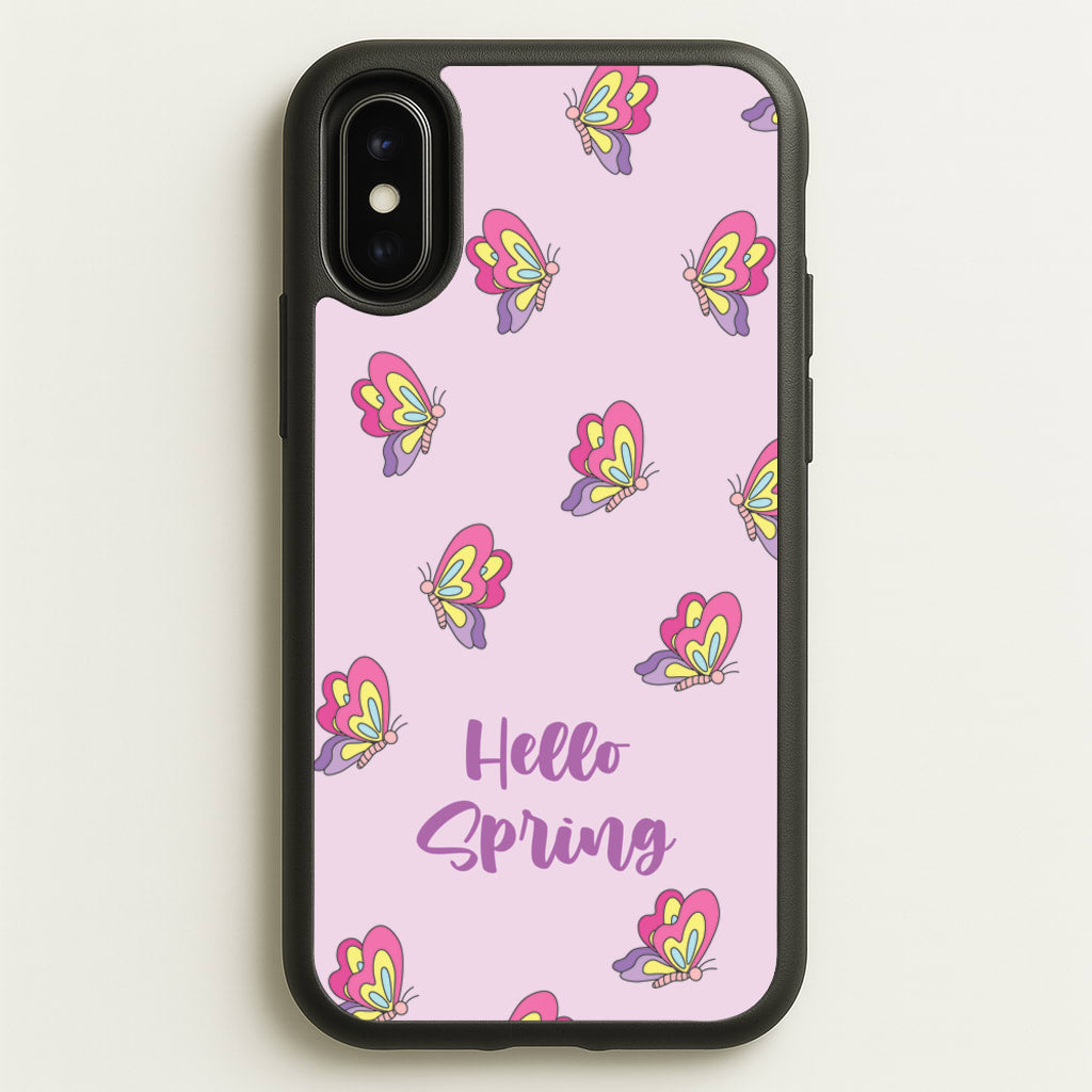 Hello Spring Butterfly Pattern - Spring Phone Case for iPhone X / XS