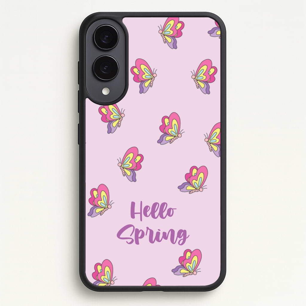 Hello Spring Butterfly Pattern - Spring Phone Case for Galaxy S25 Edge