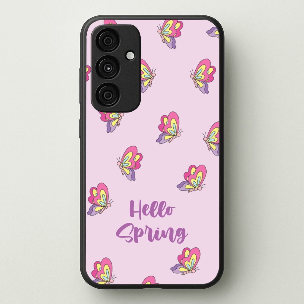 Hello Spring Butterfly Pattern - Spring Phone Case for Galaxy A35