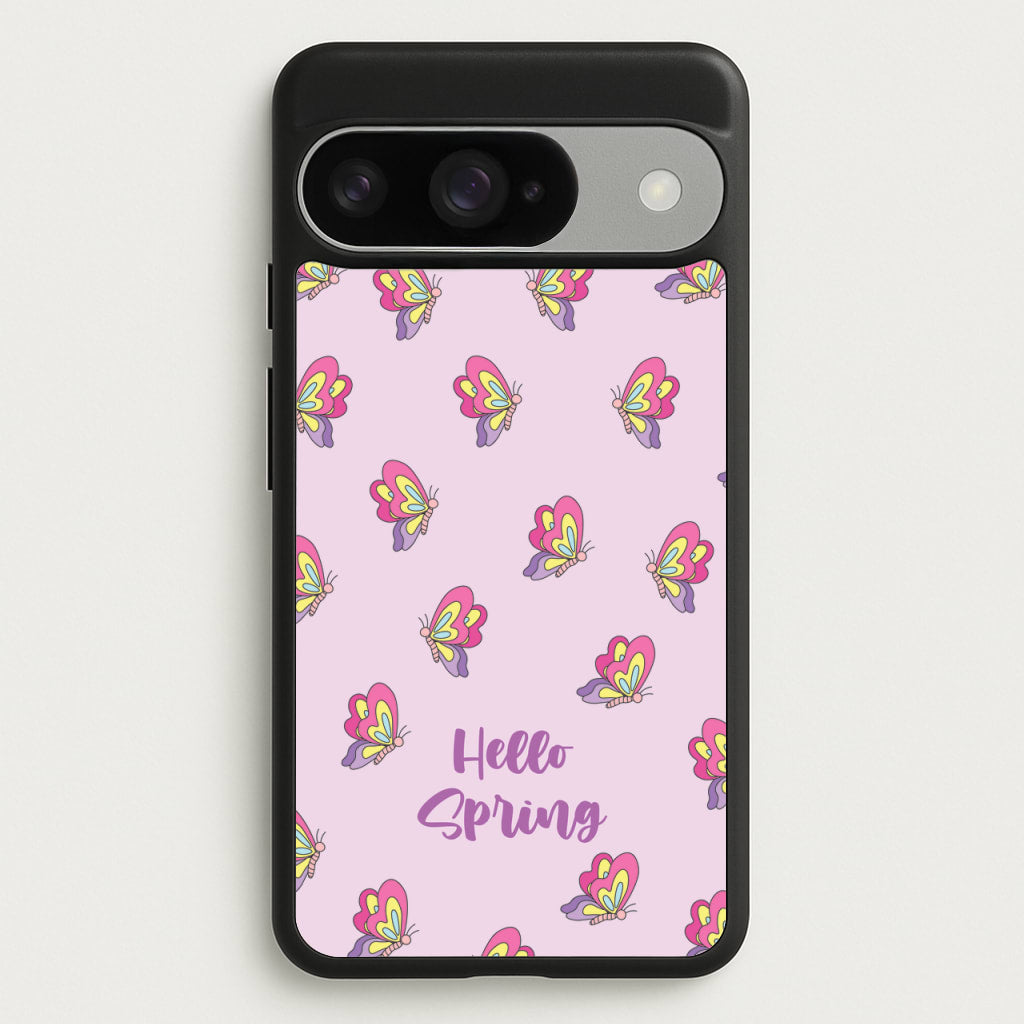 Hello Spring Butterfly Pattern Phone Case for Google Pixel 10 / 10 Pro
