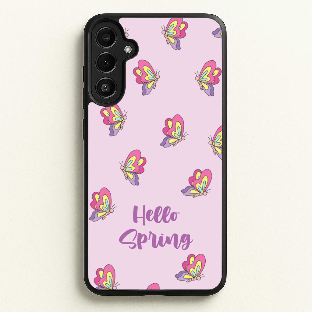 Hello Spring Butterfly Pattern - Spring Phone Case for Galaxy A34