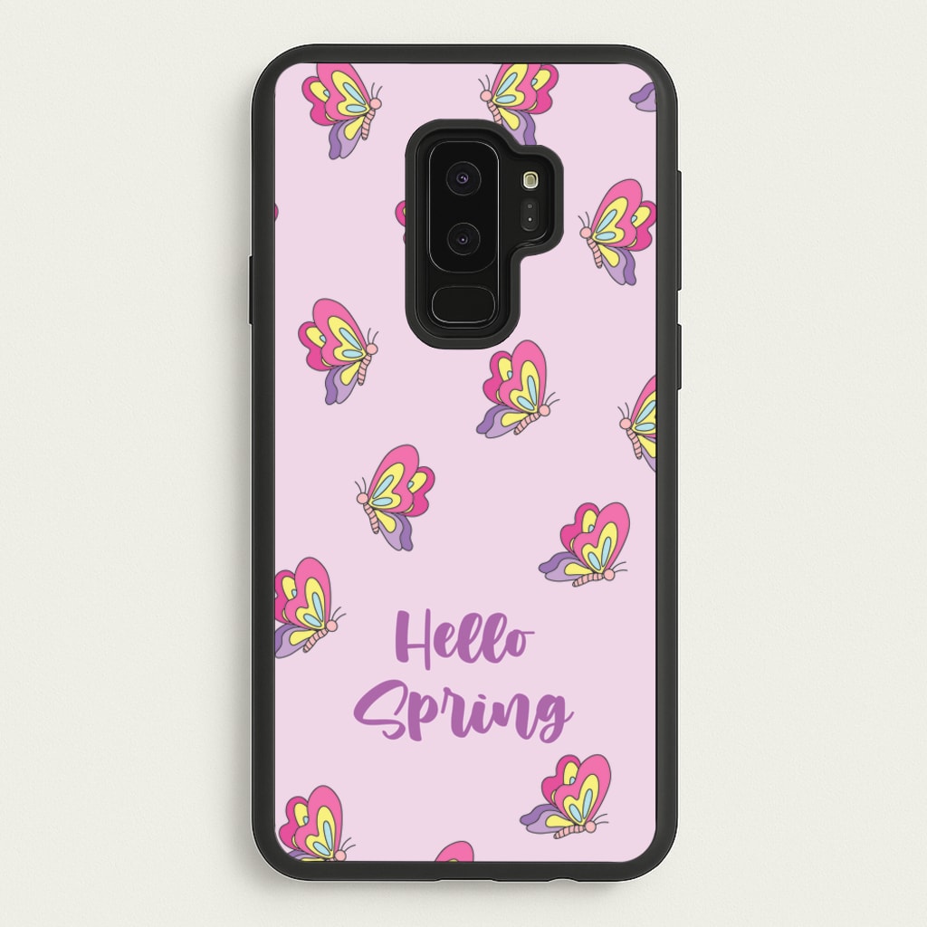 Hello Spring Butterfly Pattern - Spring Phone Case for Galaxy S9 Plus