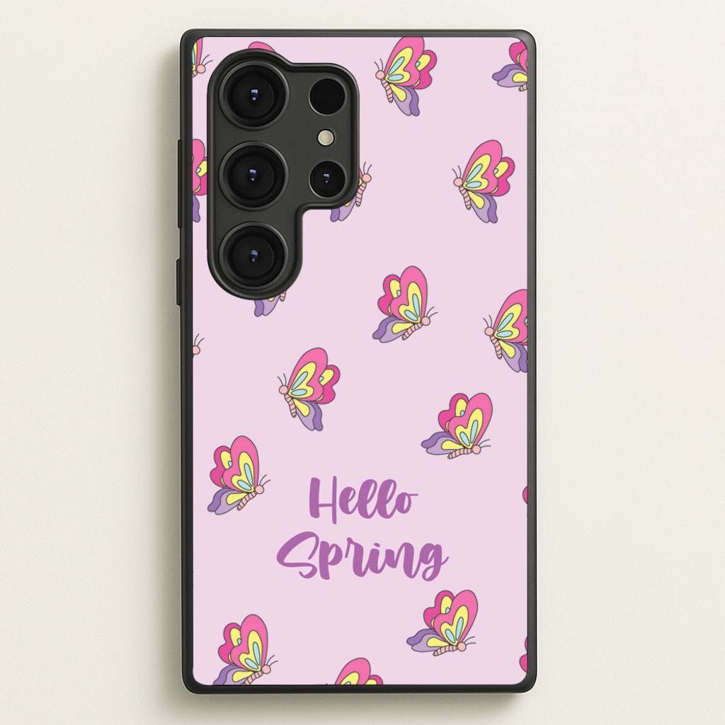 Hello Spring Butterfly Pattern - Spring Phone Case for Galaxy S25 Ultra