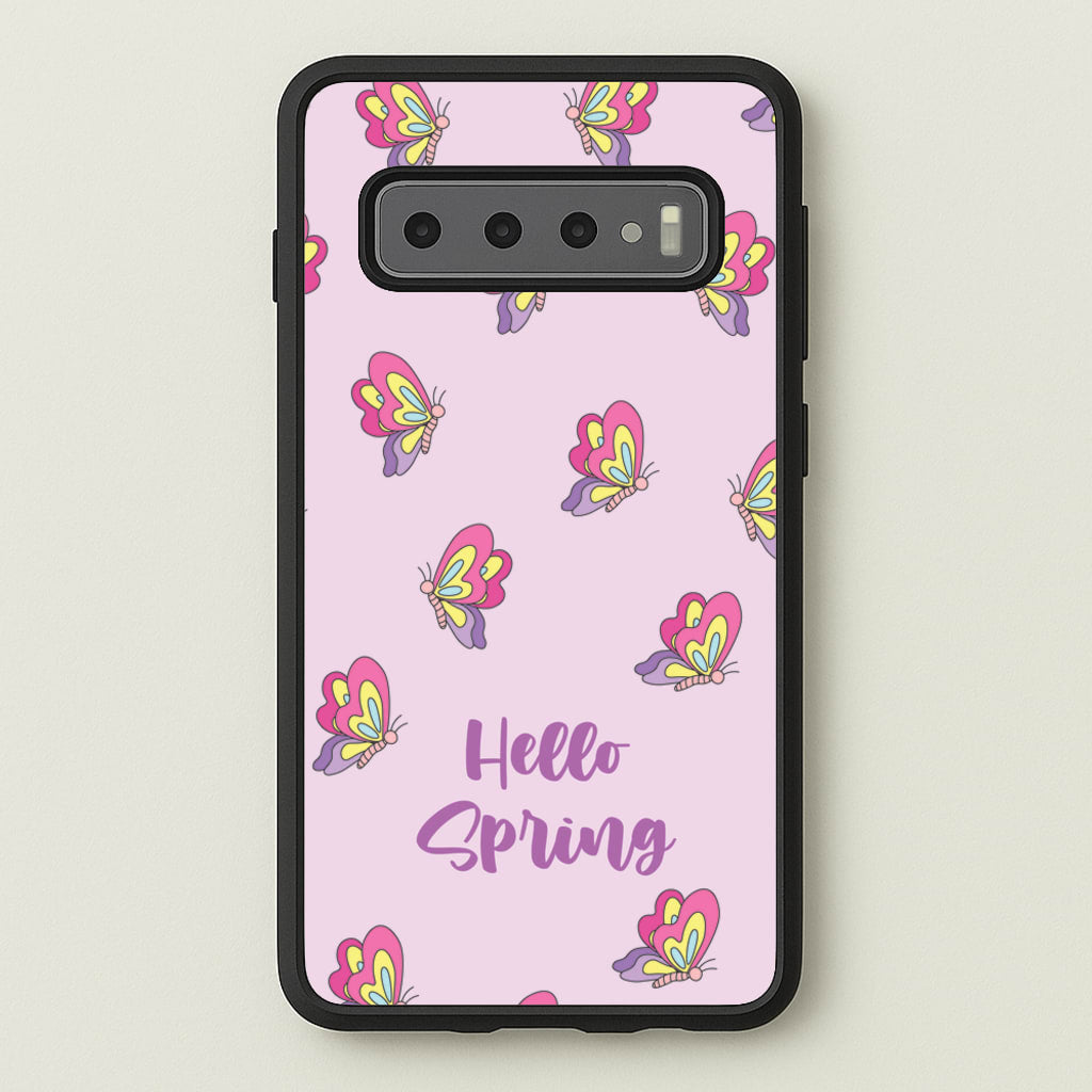Hello Spring Butterfly Pattern - Spring Phone Case for Galaxy S10 Plus