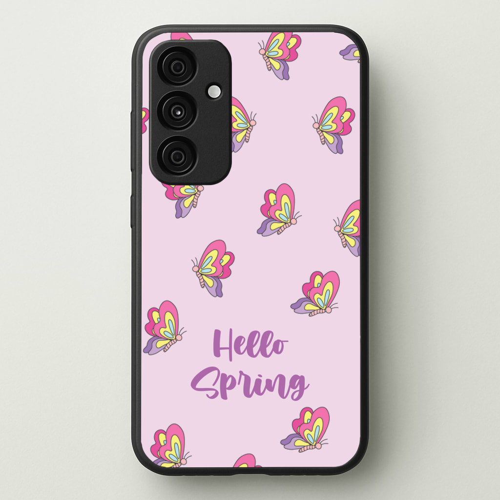 Hello Spring Butterfly Pattern - Spring Phone Case for Galaxy A55