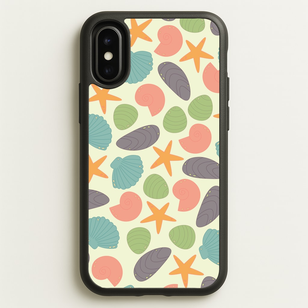 Seashells Pattern 1 - Seashells Phone Case for iPhone X / XS