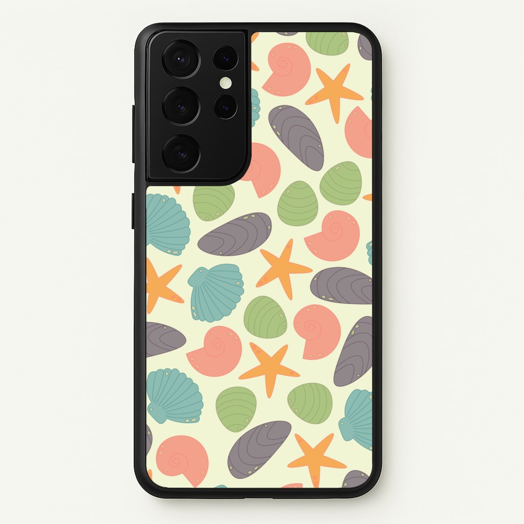 Seashells Pattern 1 - Seashells Phone Case for Galaxy S21 Ultra