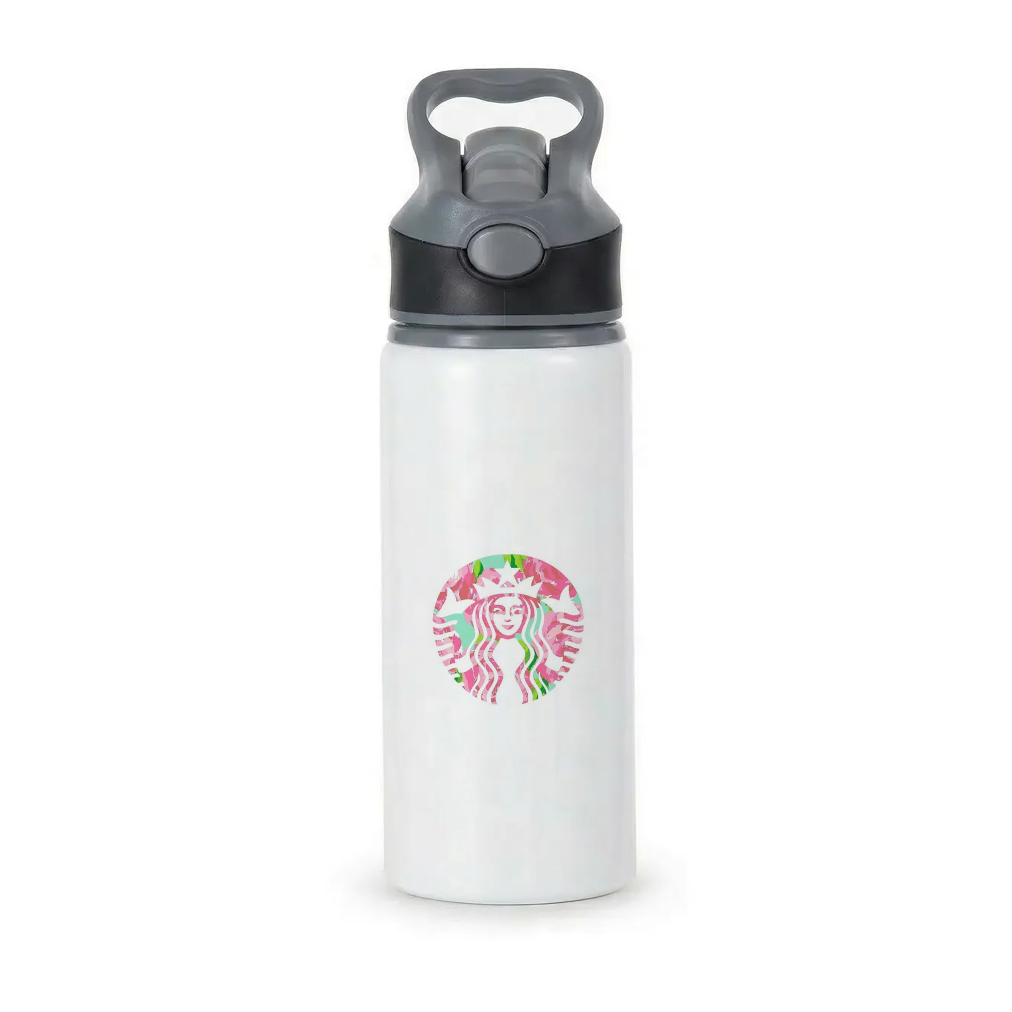 Pink Coffee Logo Active Water Bottle - Black