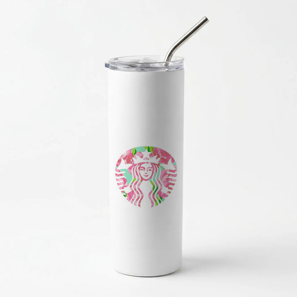 Pink Coffee Logo Skinny Tumbler