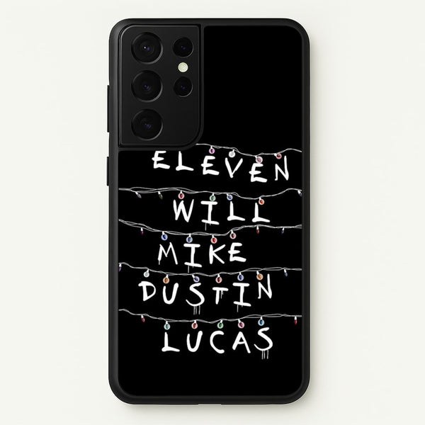 Eleven, Will, Mike, Dustin & Lucas - Stranger Things Phone Case for Galaxy S21 Ultra