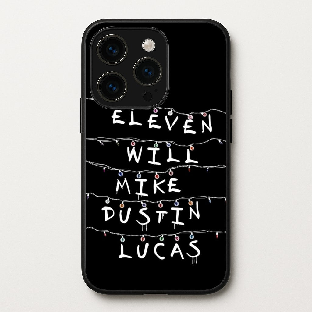 Eleven, Will, Mike, Dustin & Lucas - Stranger Things Phone Case for iPhone 15 Pro