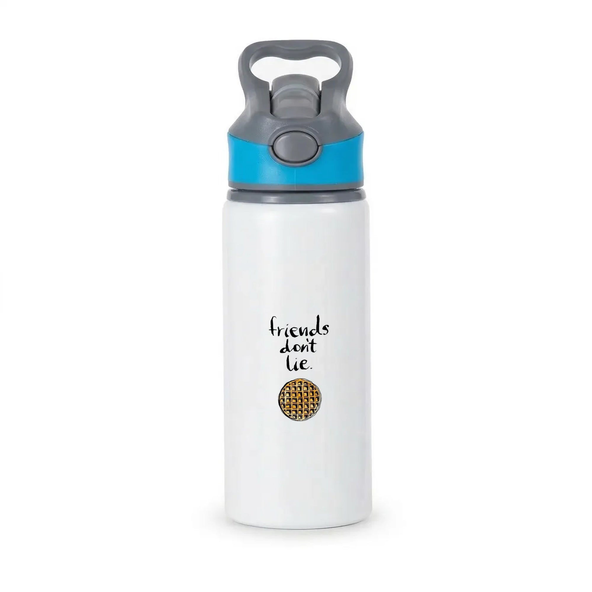 Friends Don't Lie Waffle Active Water Bottle - Blue