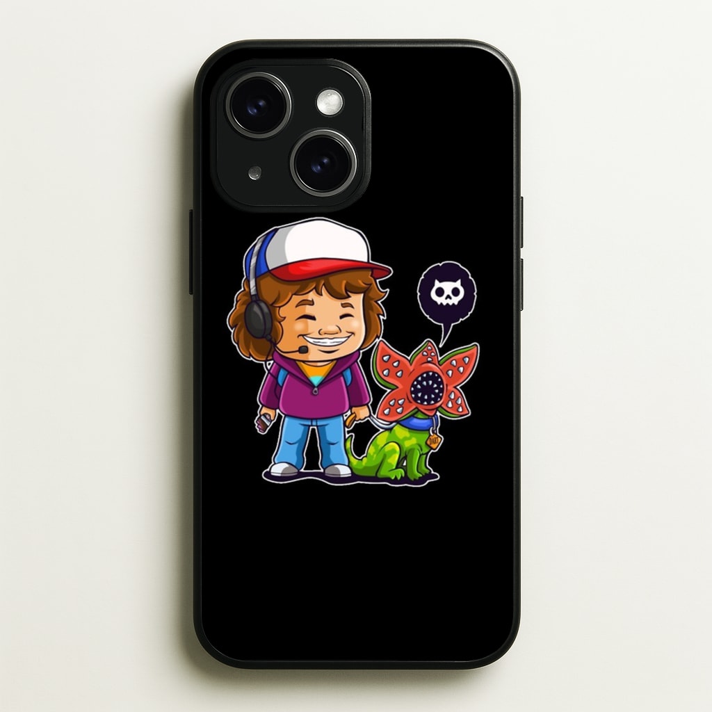 Dustin and The Demogorgon - Stranger Things Phone Case for iPhone 15