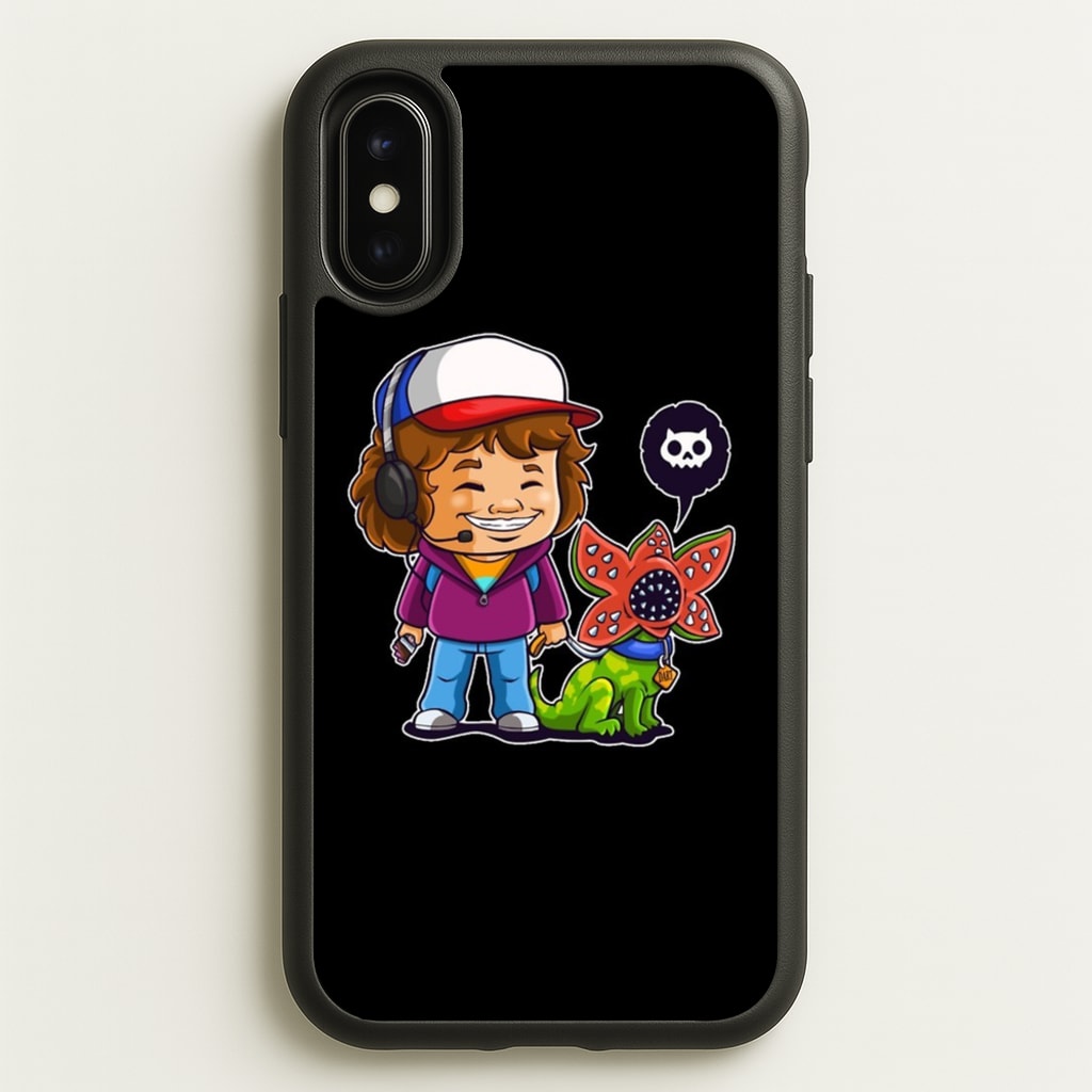 Dustin and The Demogorgon - Stranger Things Phone Case for iPhone X / XS