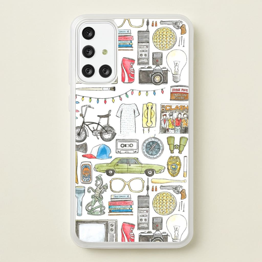 Stranger Objects Illustration - Stranger Things Phone Case for Galaxy A71