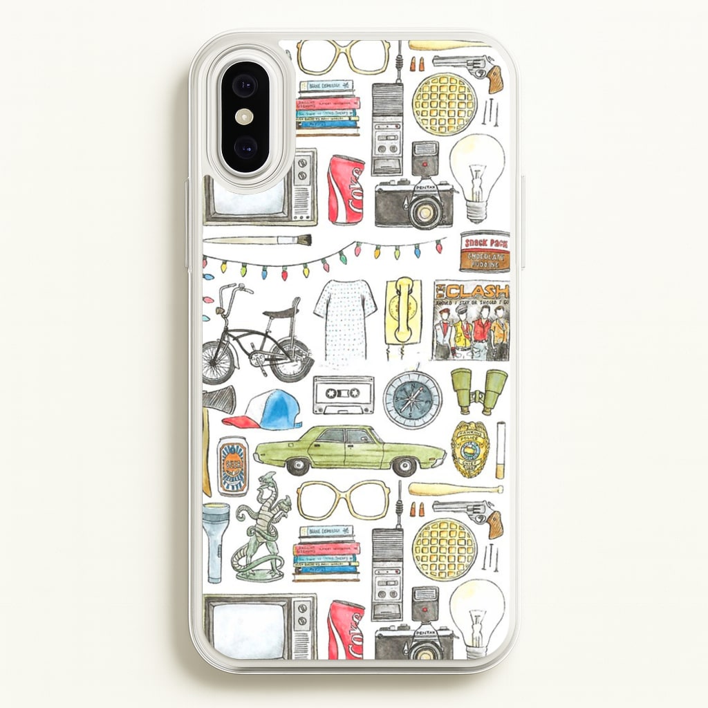 Stranger Objects Illustration - Stranger Things Phone Case for iPhone XS Max