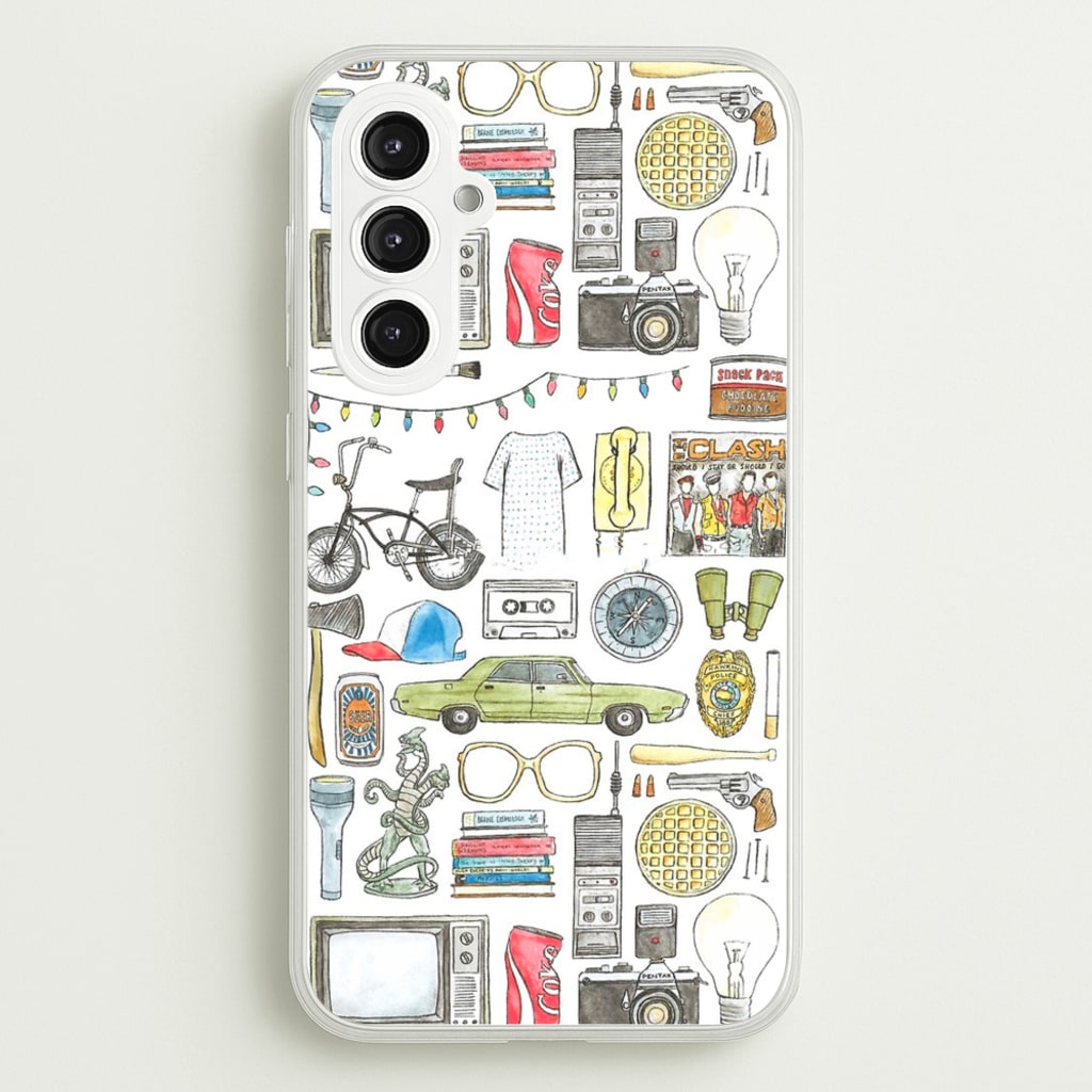 Stranger Objects Illustration - Stranger Things Phone Case for Galaxy S23FE