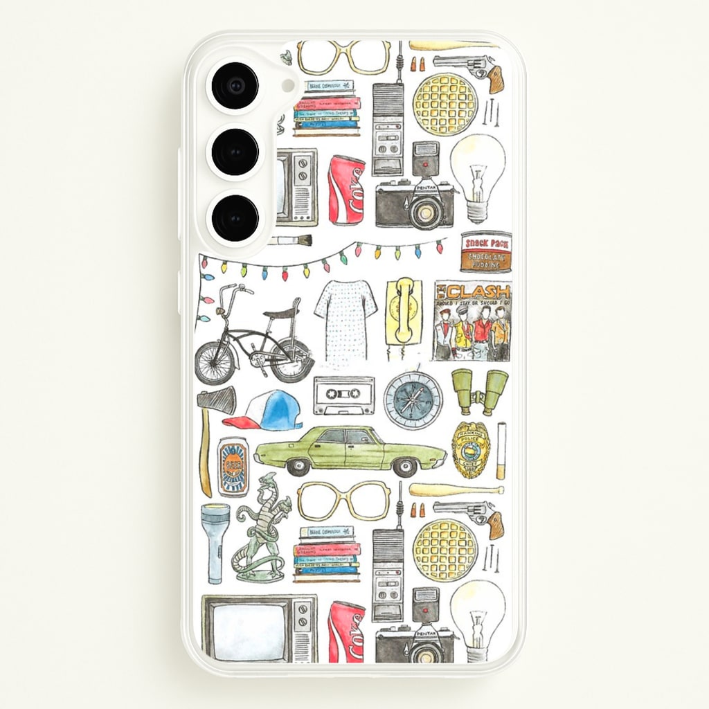 Stranger Objects Illustration - Stranger Things Phone Case for Galaxy S23 Plus