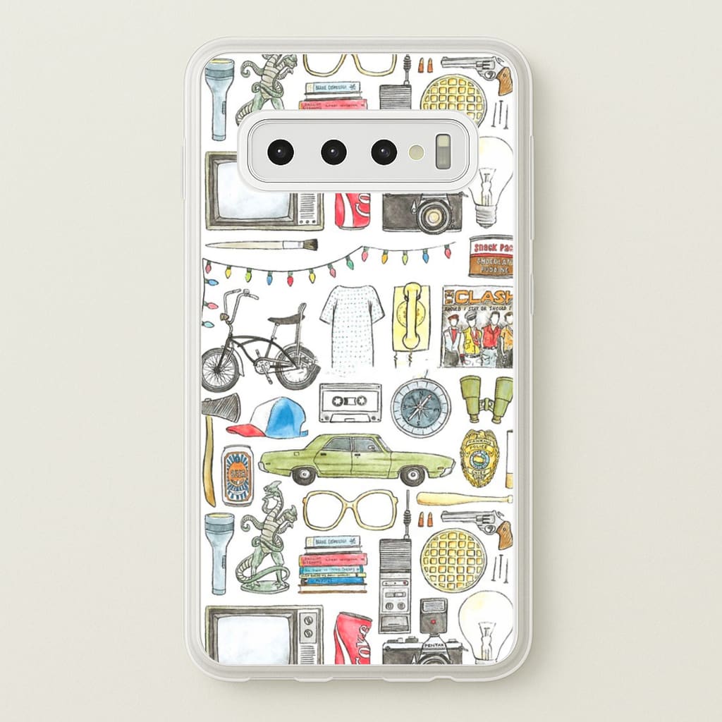 Stranger Objects Illustration - Stranger Things Phone Case for Galaxy S10 Plus