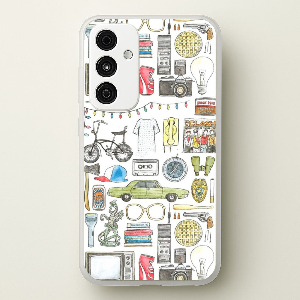 Stranger Objects Illustration - Stranger Things Phone Case for Galaxy A15
