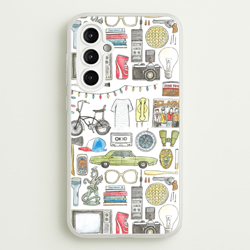 Stranger Objects Illustration - Stranger Things Phone Case for Galaxy A14